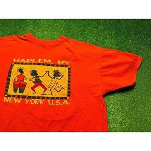 Vintage Harlem BY Jamaica Men's Graphic Tee XL Orange
